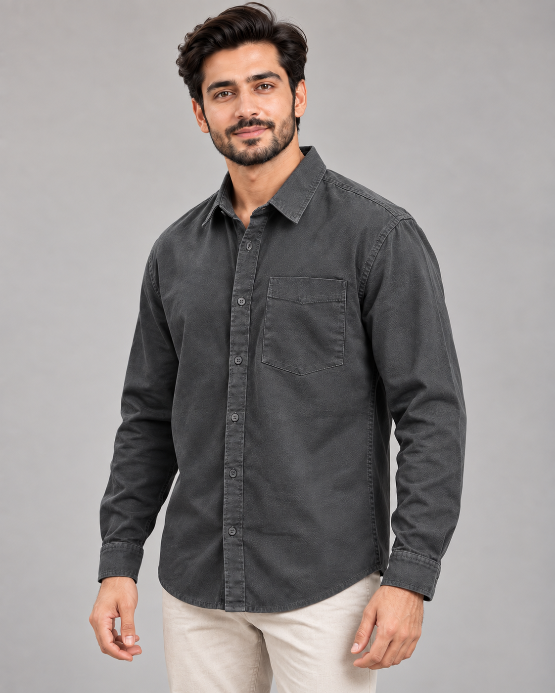 Men's Denim Shirt - Black