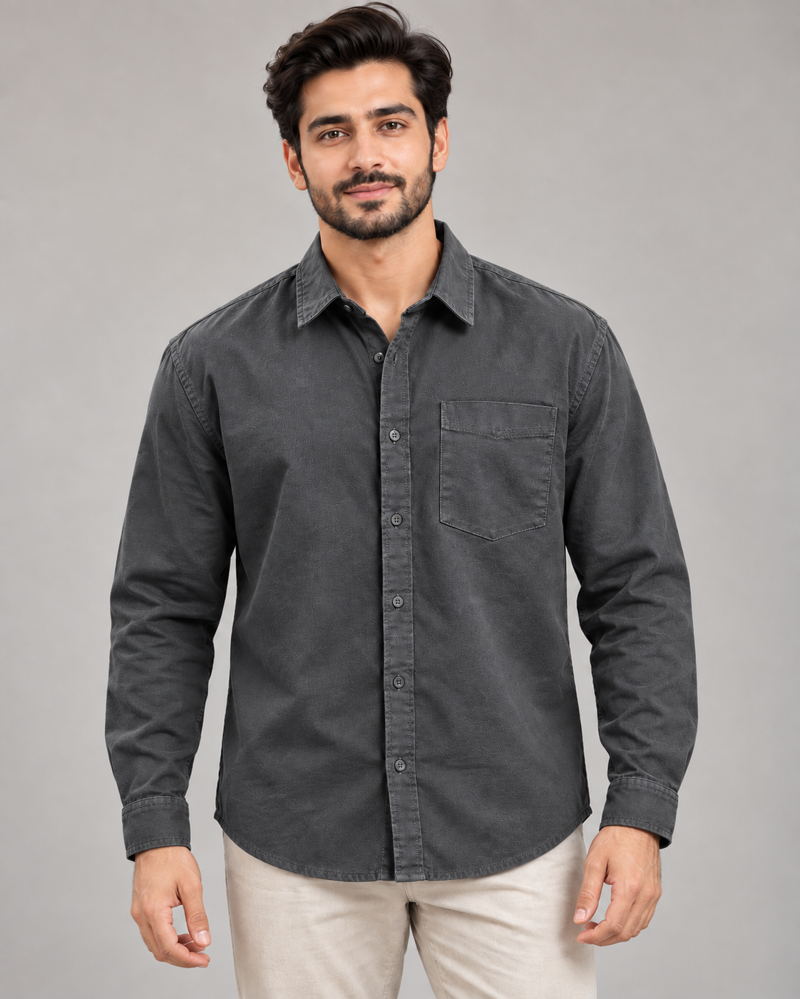 Men's Denim Shirt - Black