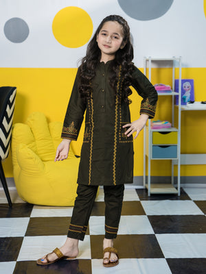Girls Summer 2Pcs Embroidered Suit VG70-A