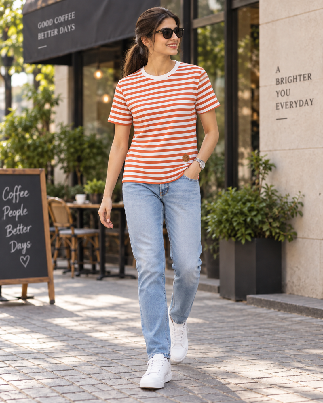 Eternity Men Orange Stripe T Shirt - Eternity Men