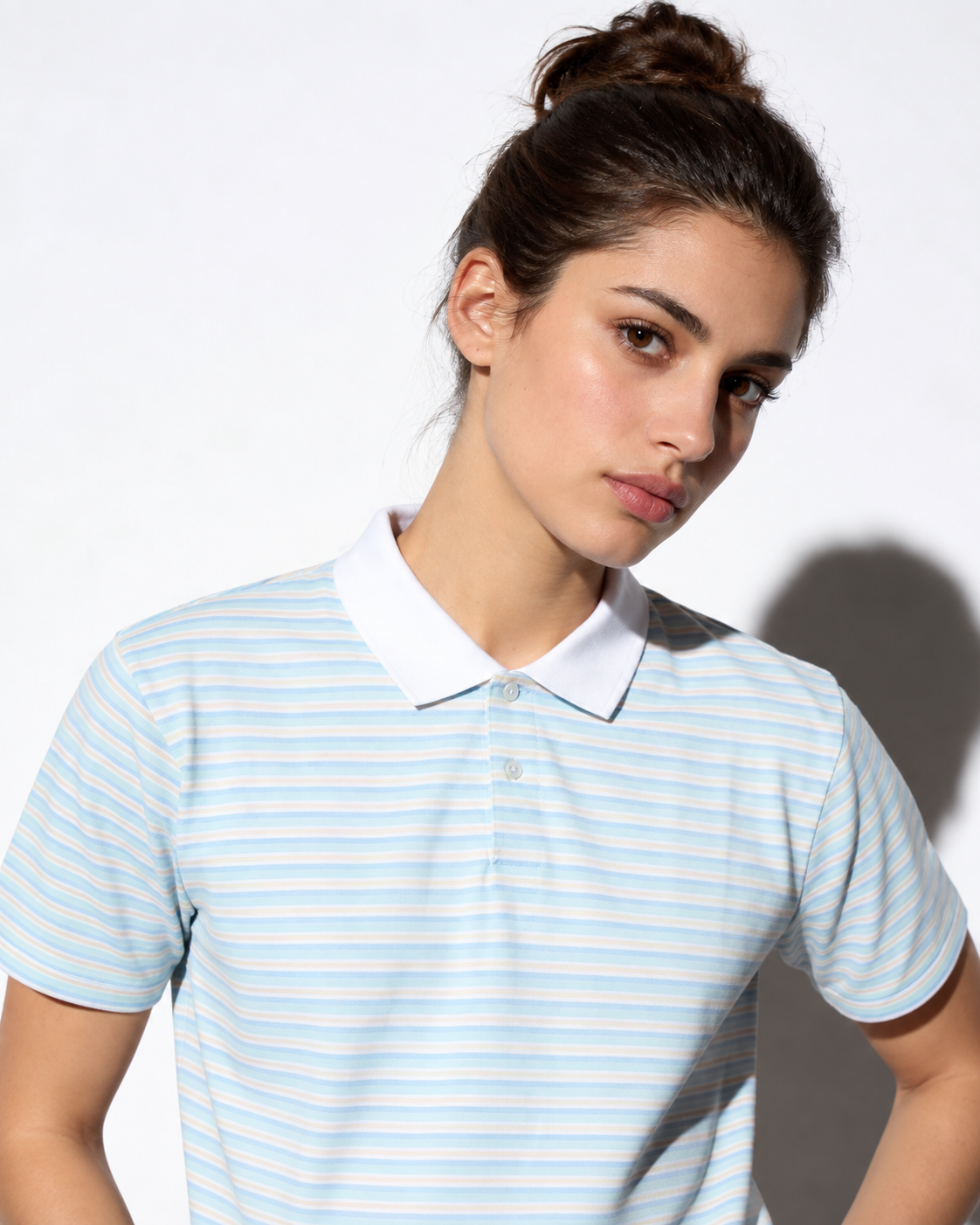 Eternity Premium Men's Contrast Collar Striped Polo Shirt Turquoise - Eternity Men