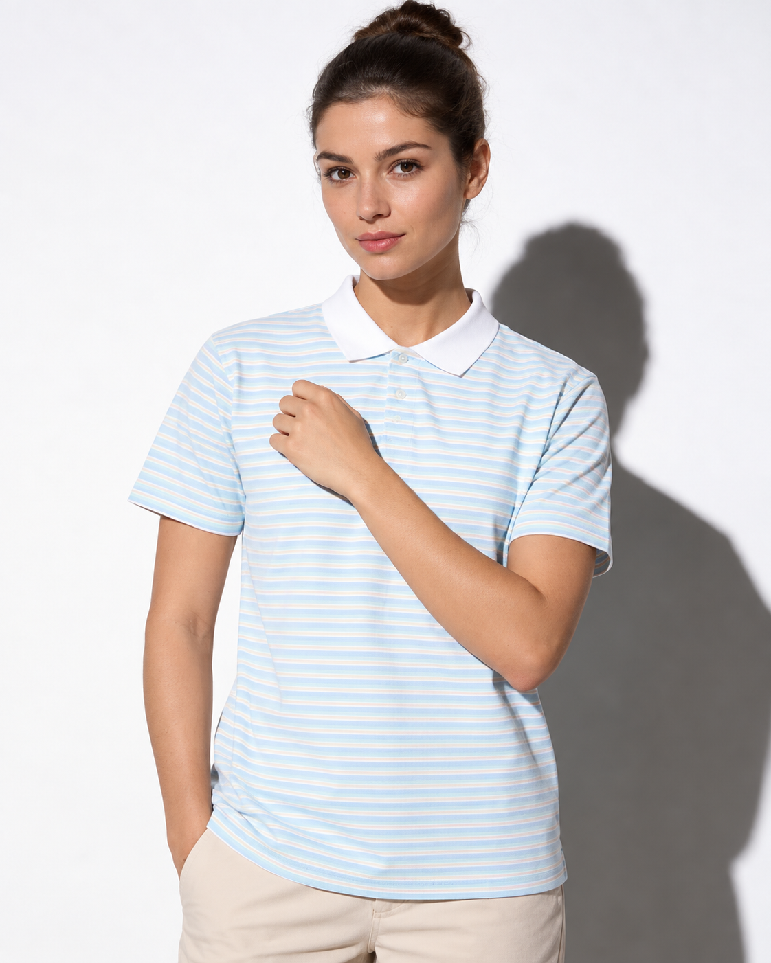 Eternity Premium Men's Contrast Collar Striped Polo Shirt Turquoise - Eternity Men