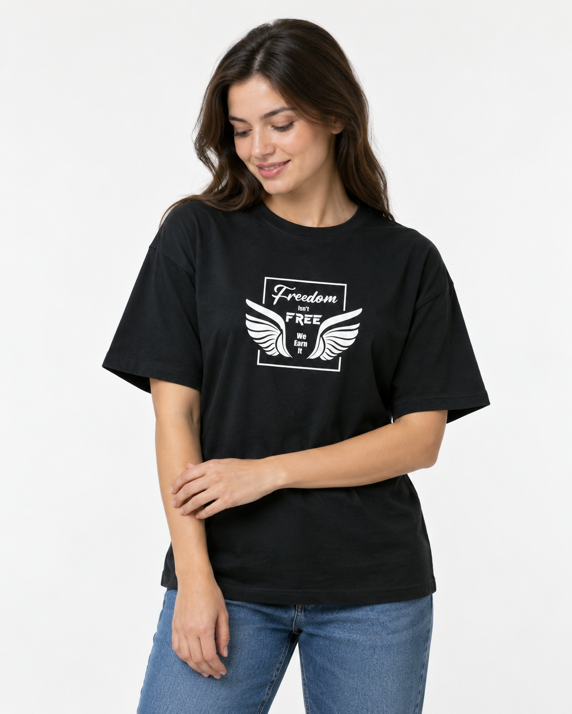 Freedom Dropshoulders T-Shirt - Vogue Fashions
