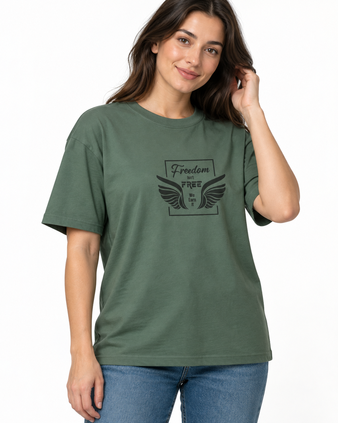 Freedom Dropshoulders T-Shirt - Vogue Fashions