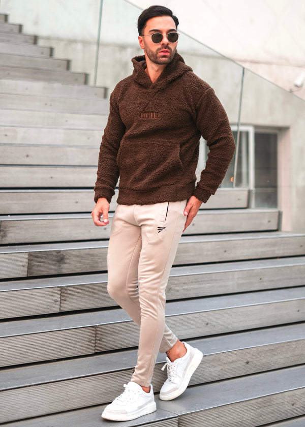 BROWN SHERPA-LINED TRACKSUIT-FT
