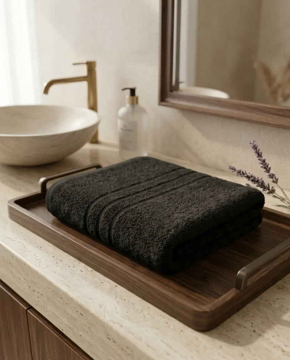 Premium Black Bath Towel – Soft, Absorbent, 1-Piece Luxury Towel