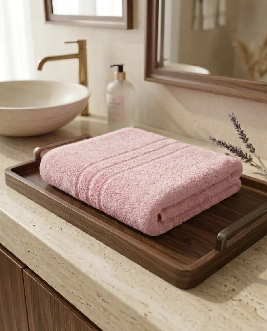 Pink Bath Towel – 1 Piece | Soft, Absorbent & Quick-Dry Cotton Towel