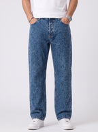 Marbled Wash Straight Jeans - BF 003