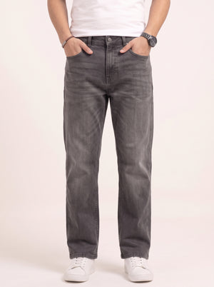 Men's Charcoal Grey Wide Leg Jeans - RF0007