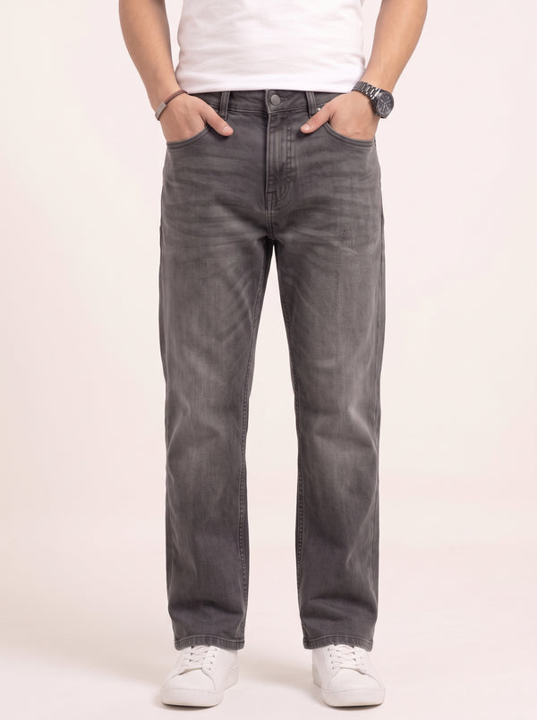 Men's Charcoal Grey Wide Leg Jeans - RF0007