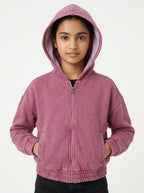 Pink Aura Acid Wash Cotton Boxy Fit Hoodie