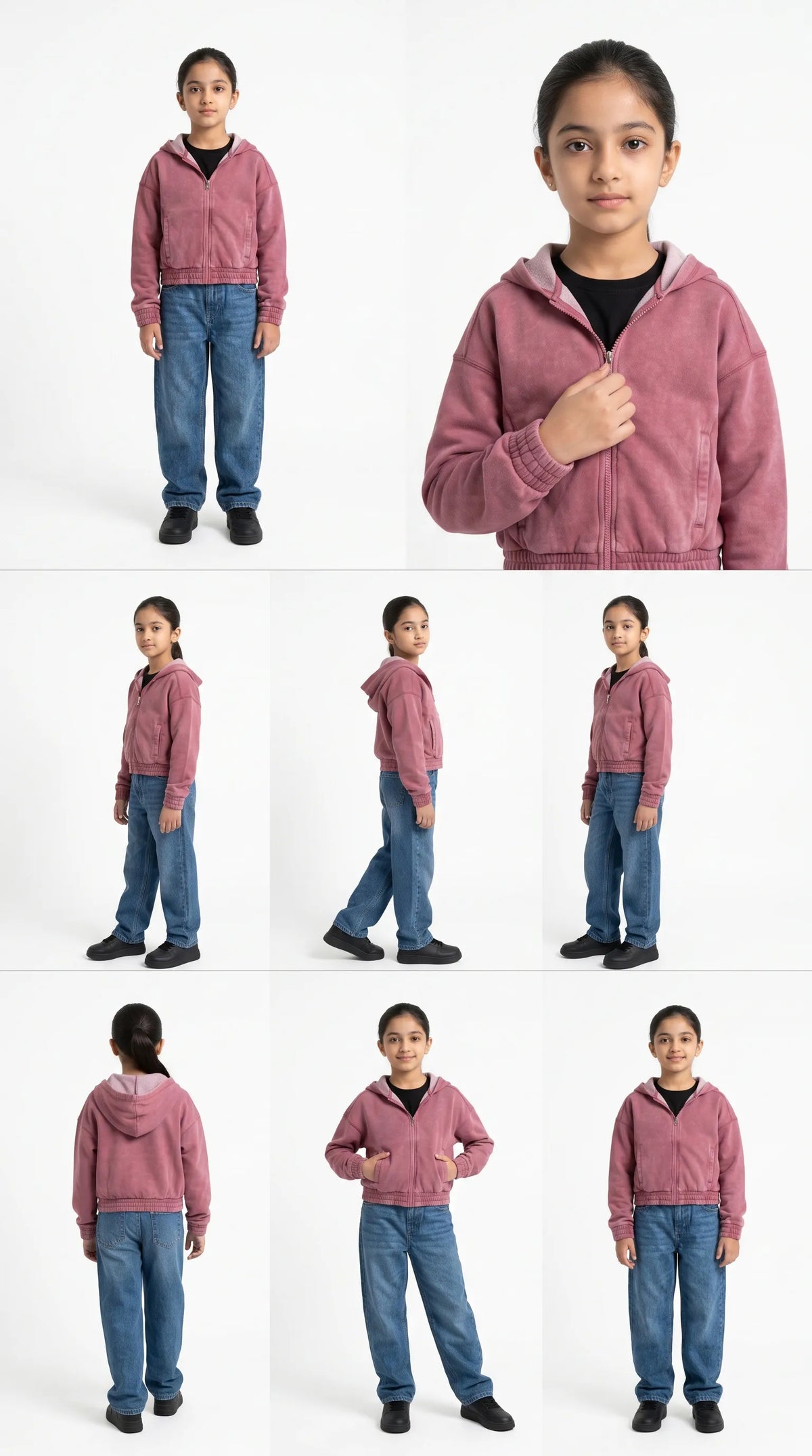 Pink Aura Acid Wash Cotton Boxy Fit Hoodie