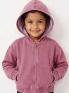 Pink Aura Acid Wash Cotton Boxy Fit Hoodie