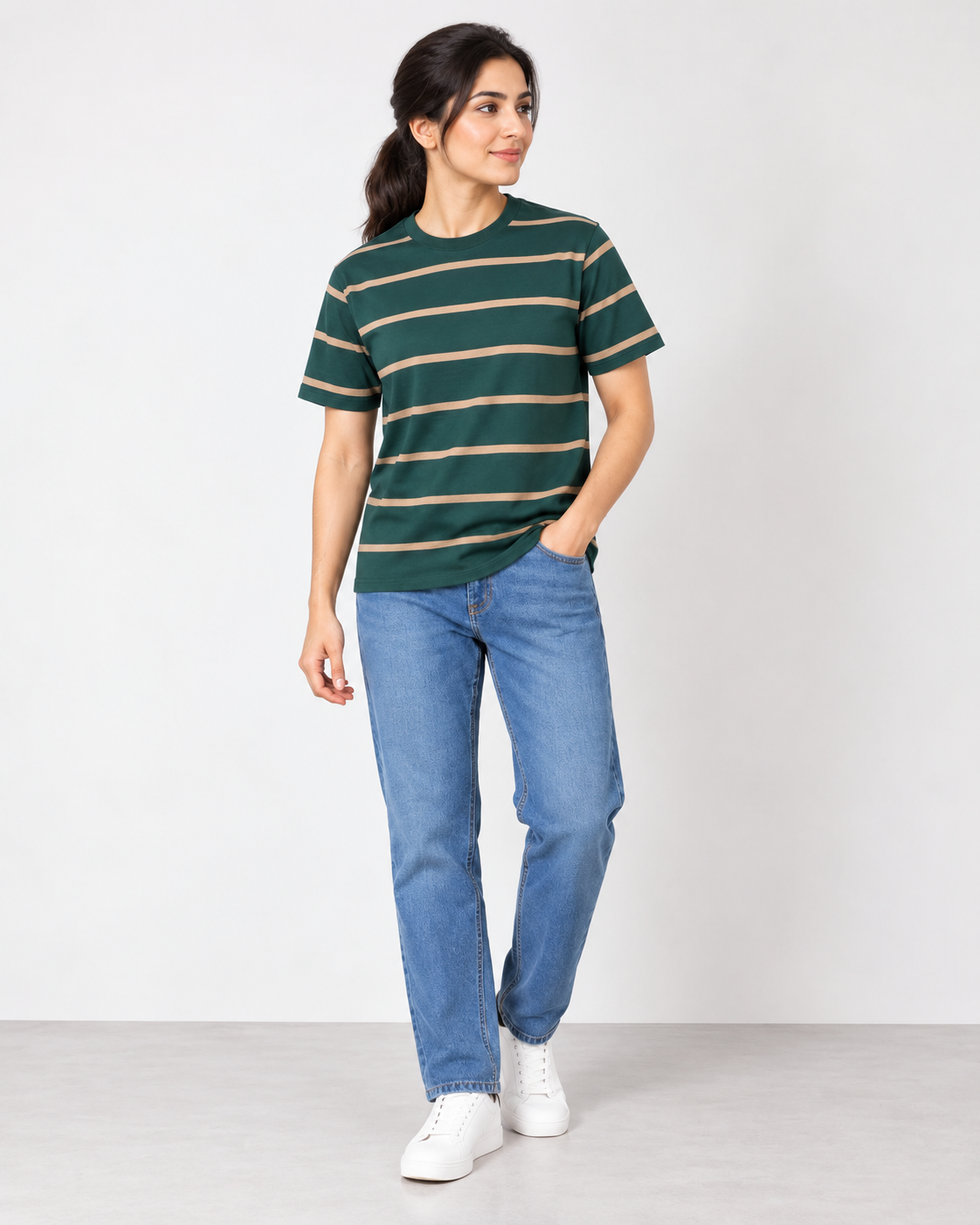 Green Yellow Stripped Tee Shirt - Eternity Men