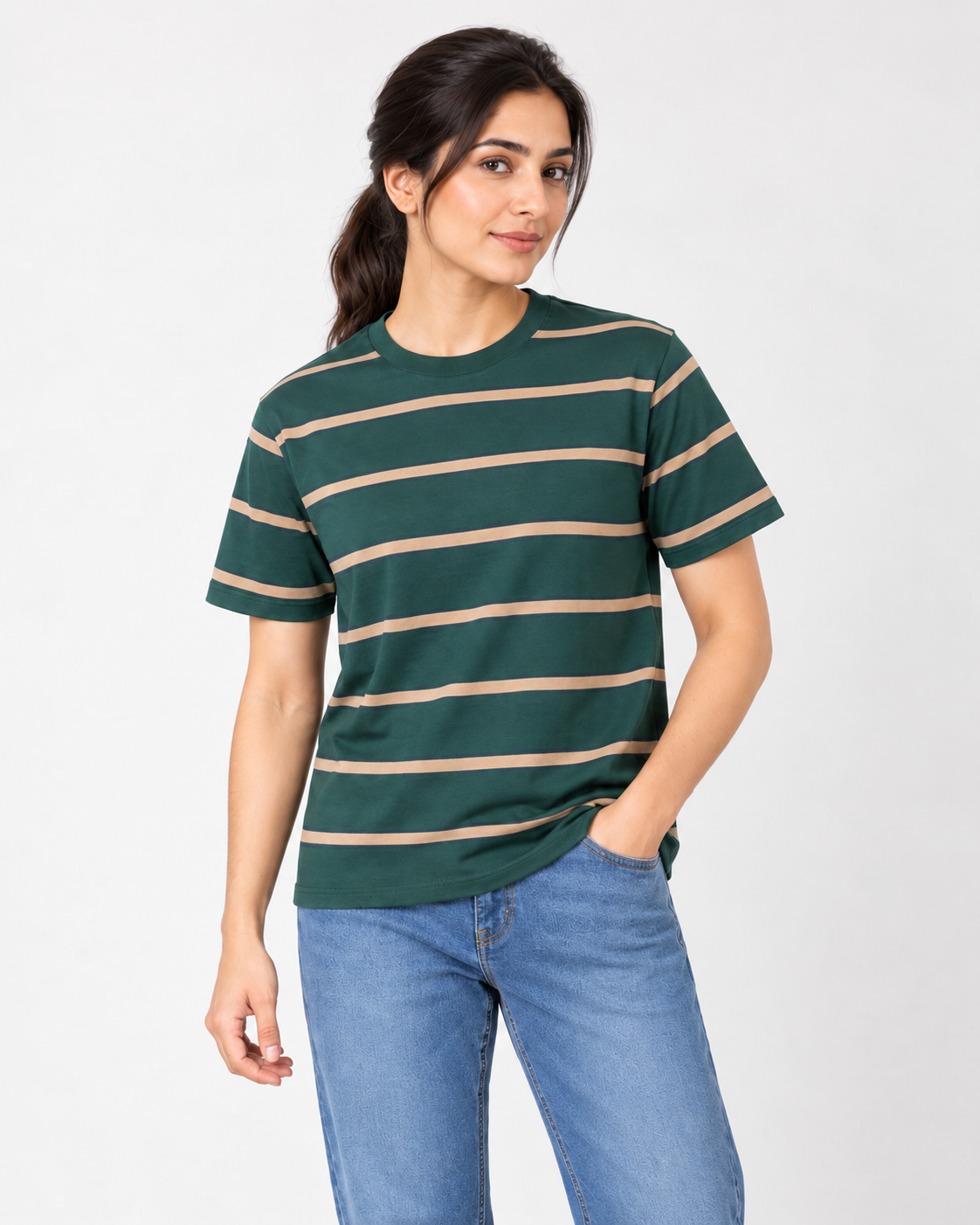 Green Yellow Stripped Tee Shirt - Eternity Men