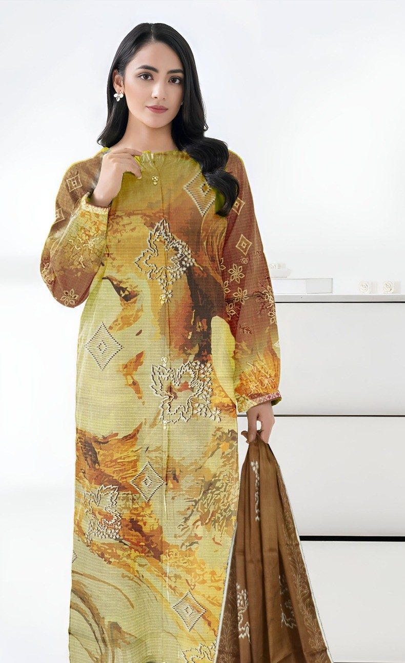 Heer Designer Lawn Bana Dora 3PC Suit