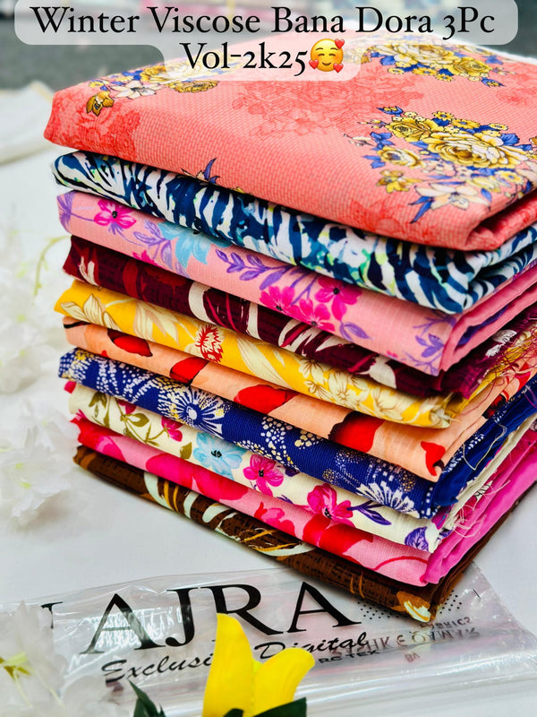 Hajra Silk Viscose 3PC Winter Collection