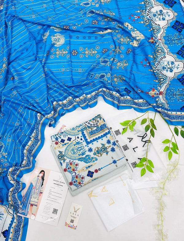 LALA Airjet Mahee Doria Linen 3PC Unstitched | Winter Collection 2025