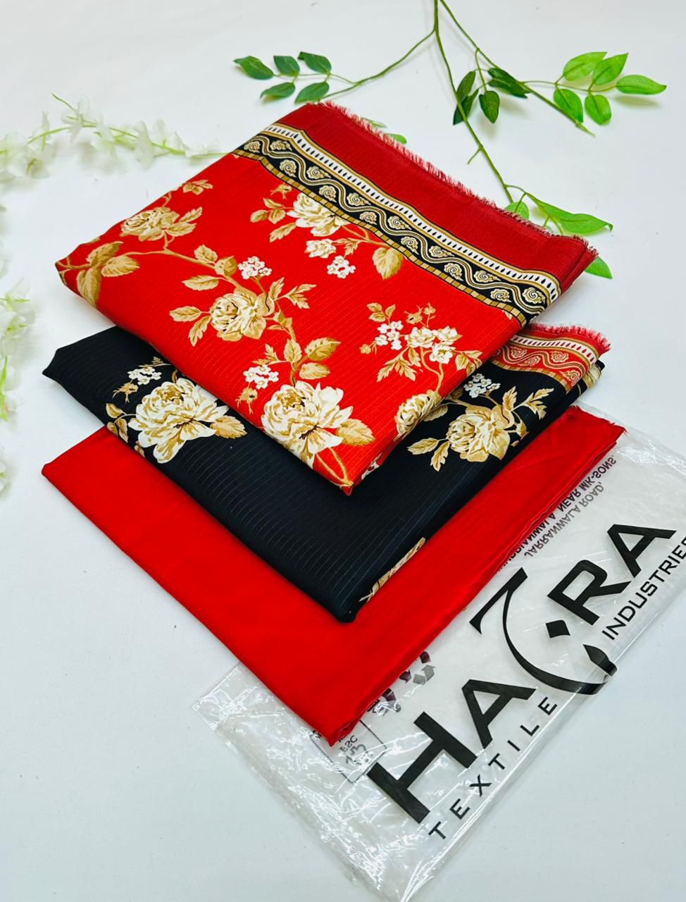 Hajra Viscose 3PC Winter Suits | Unstitched Premium Collection
