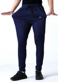 THE LINEN PLEATED TROUSER-NAVY