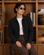 LUXE-WHOOL SHACKET-BLACK - Fitteez Fashion