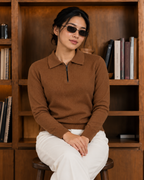 Milano Knit Polo-Brown - Fitteez Fashion