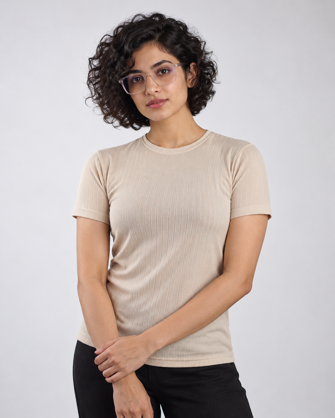 Poplin Cool T-Shirt - Beige - Drizzle
