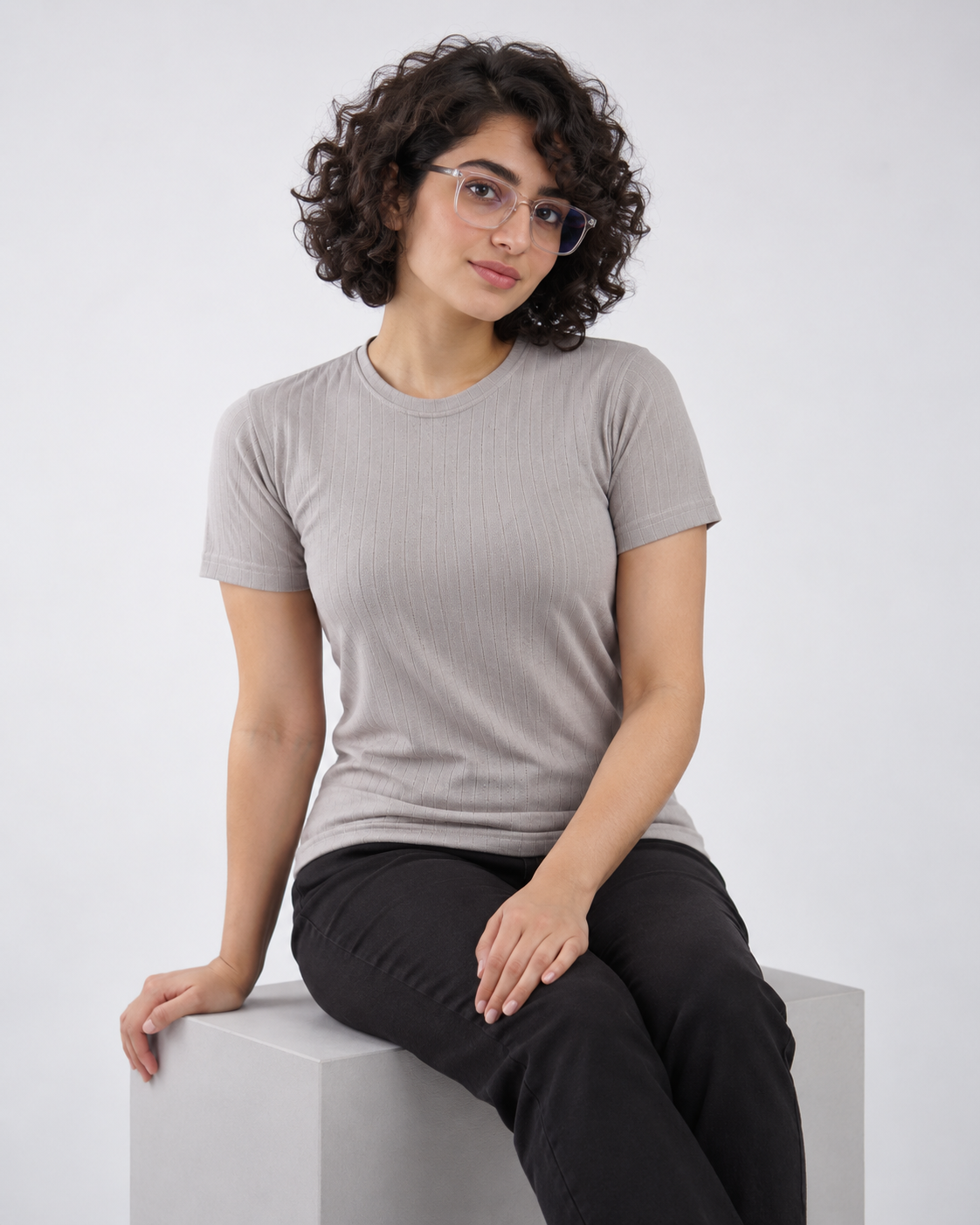 Poplin Cool T-Shirt - Grey - Drizzle