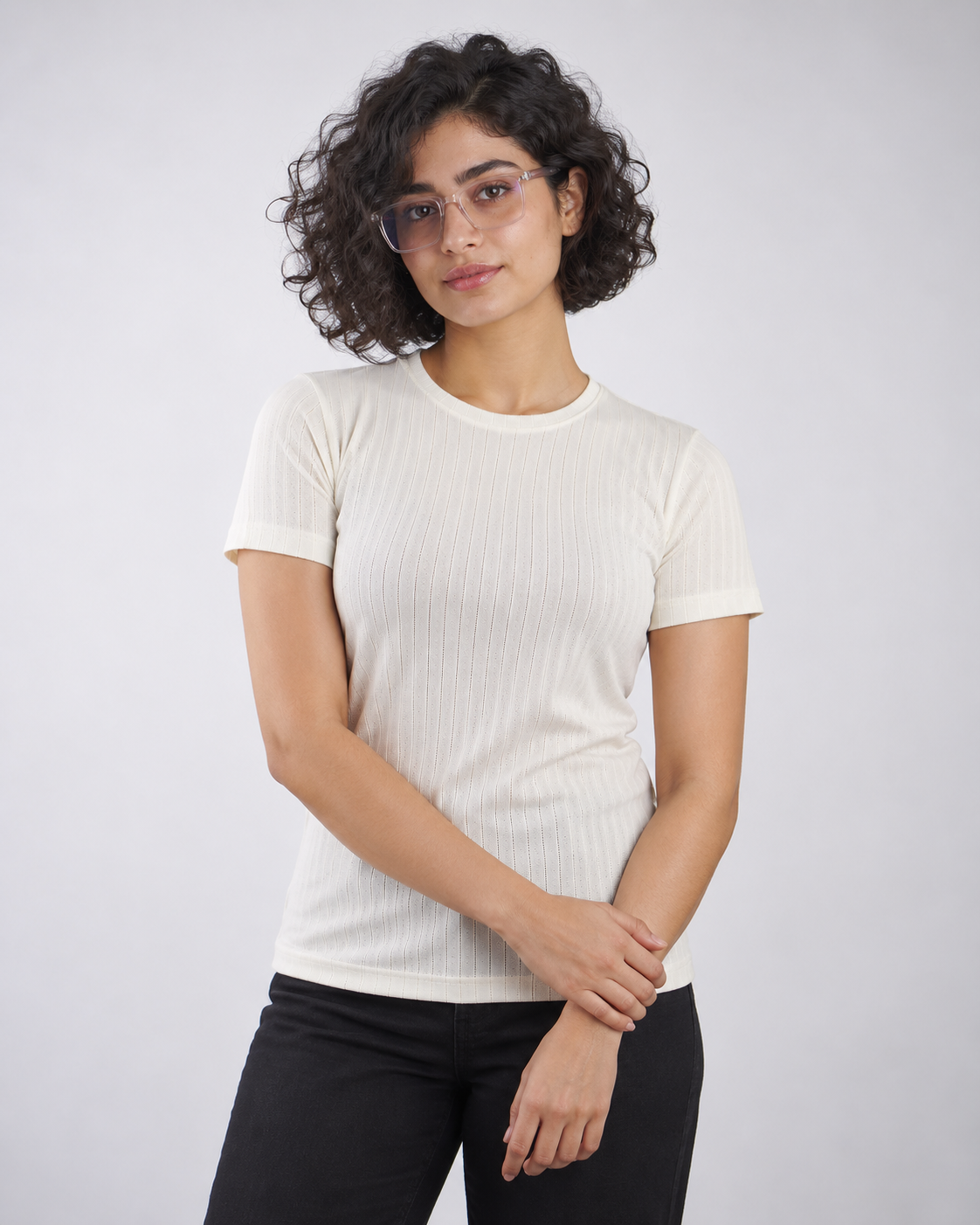 Poplin Cool T-Shirt - White - Drizzle