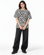 Printed Dropshoulders Cotton T Shirt - Vogue Fashions