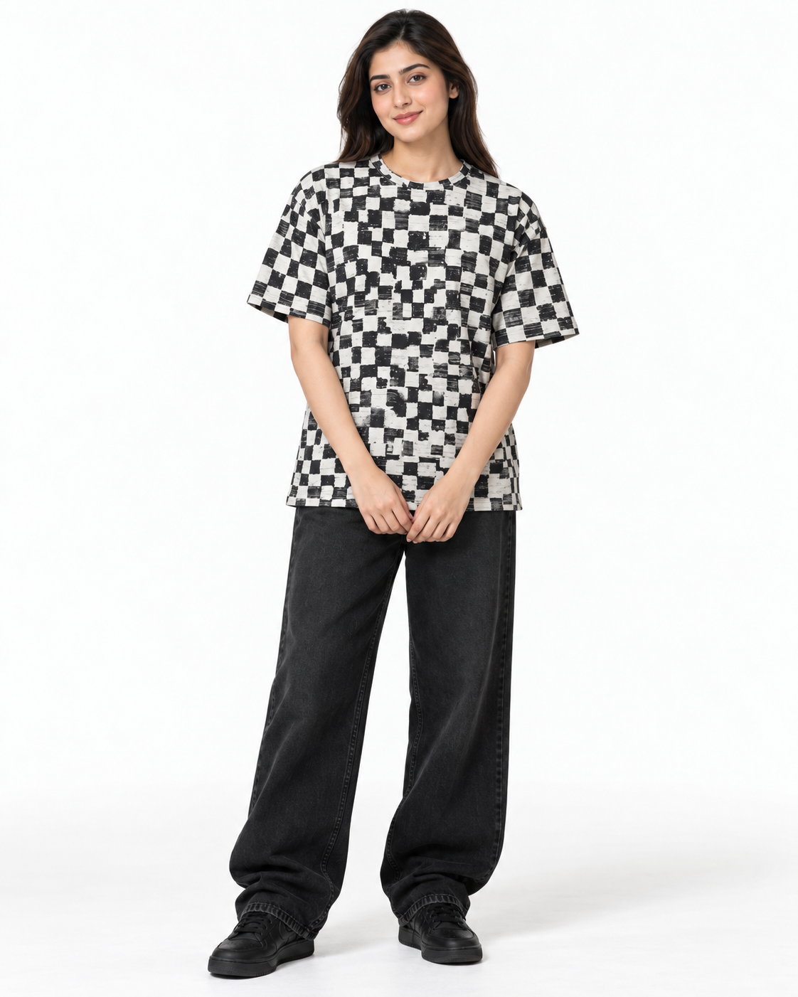 Printed Dropshoulders Cotton T Shirt - Vogue Fashions