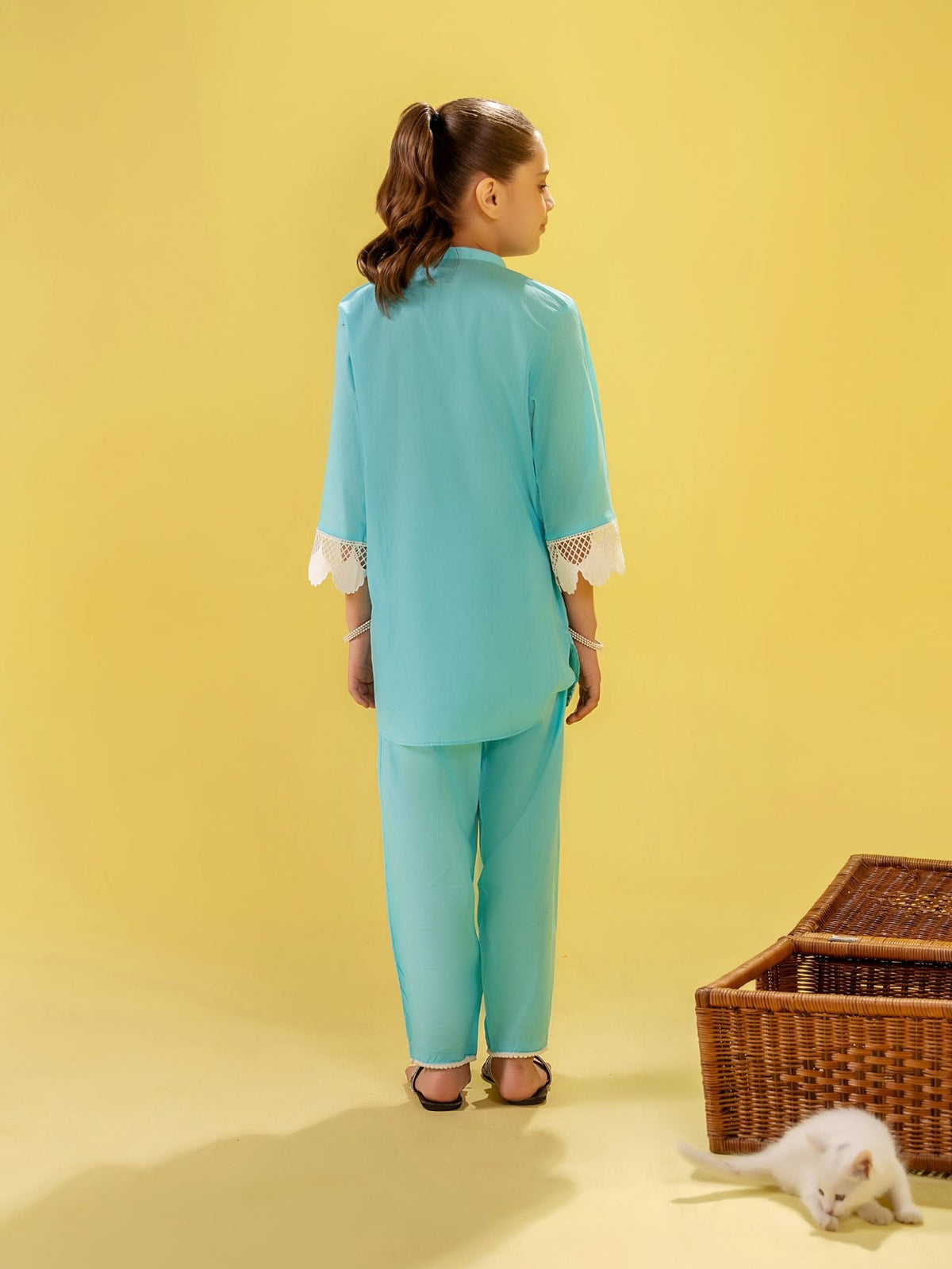 Girls Summer 2Pcs Embroidered Suit VG146-B