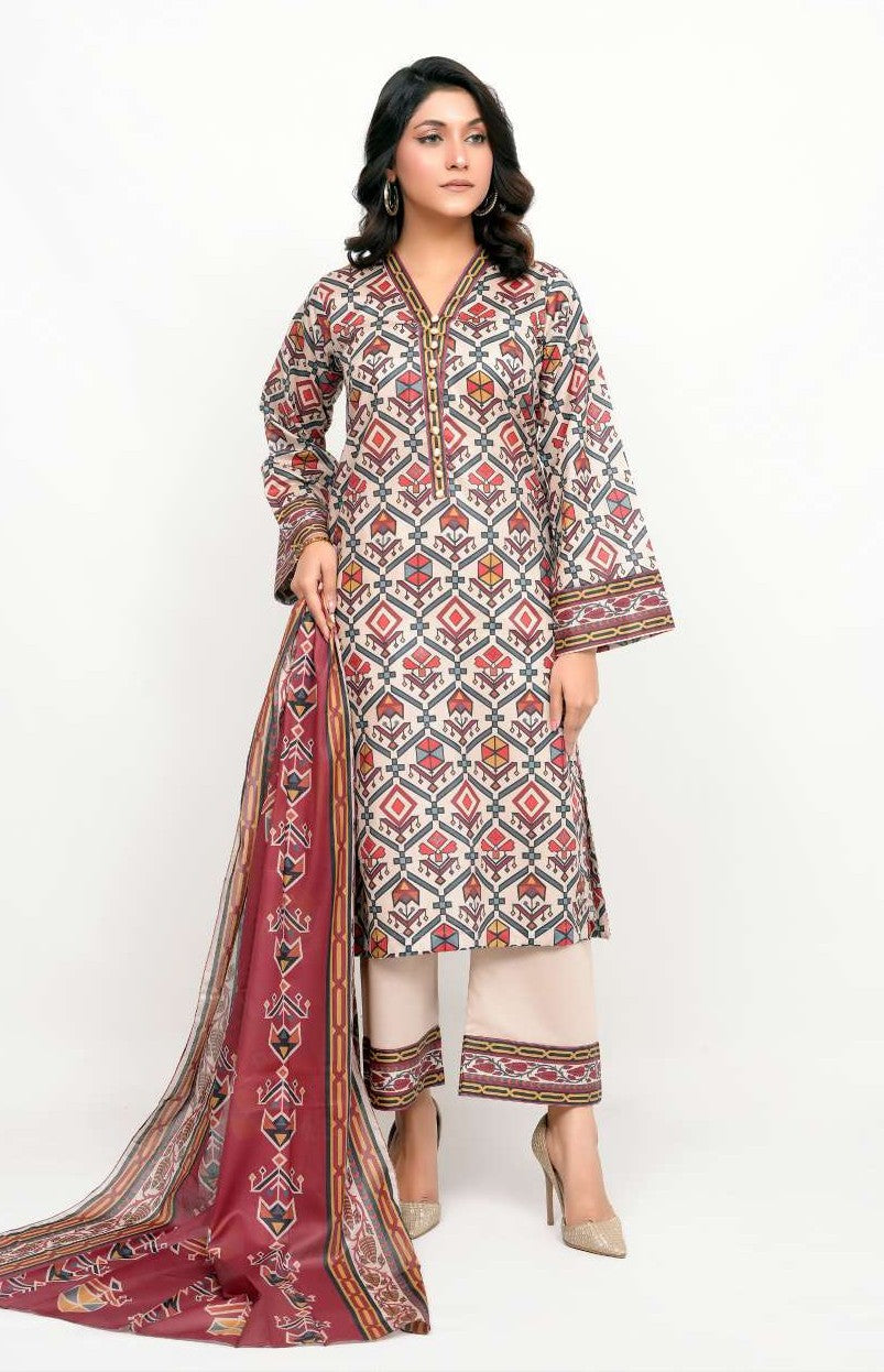 Bronze by Shama - 3PC Printed Lawn Suit - Eid 2025 Collection