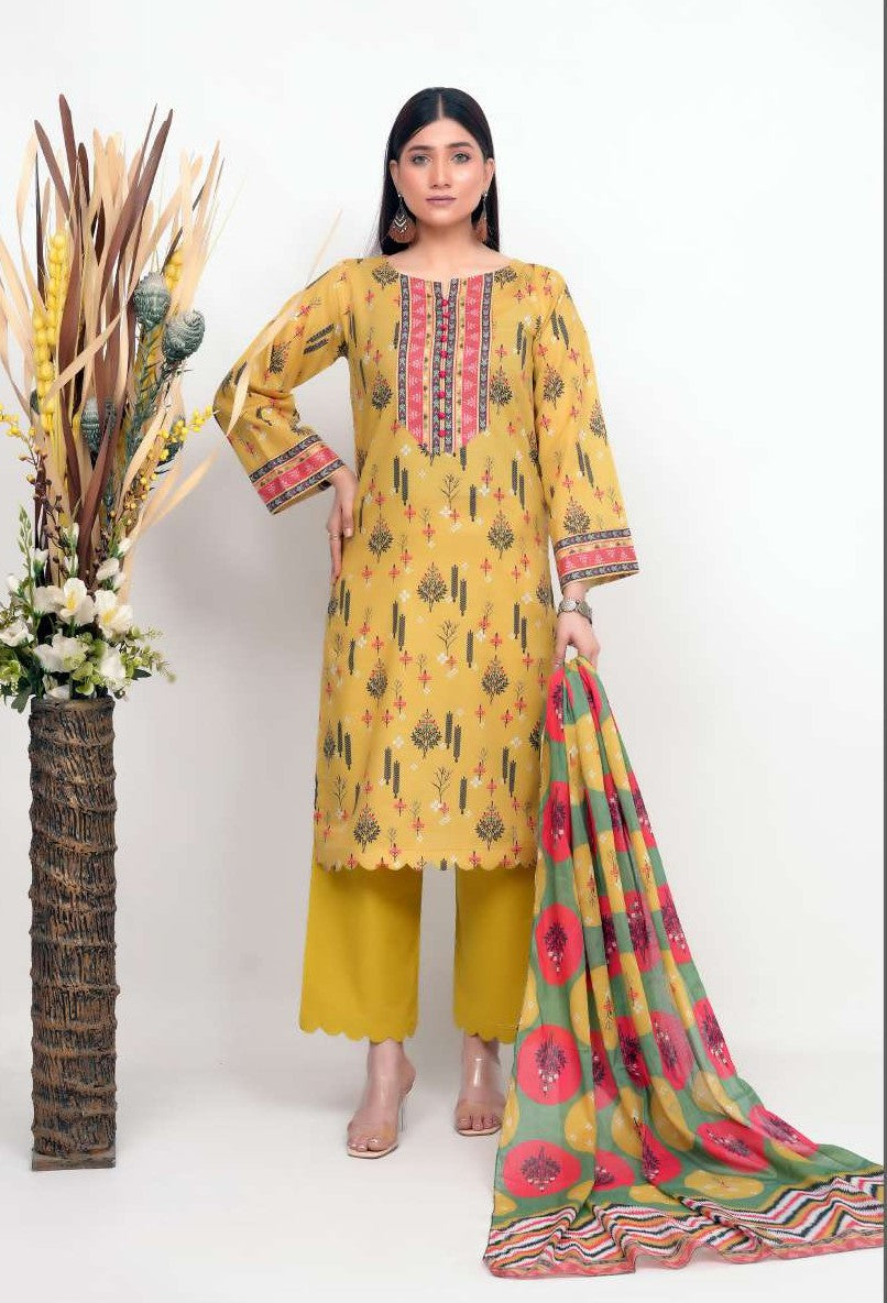 Bronze by Shama - 3PC Printed Lawn Suit - Eid 2025 Collection