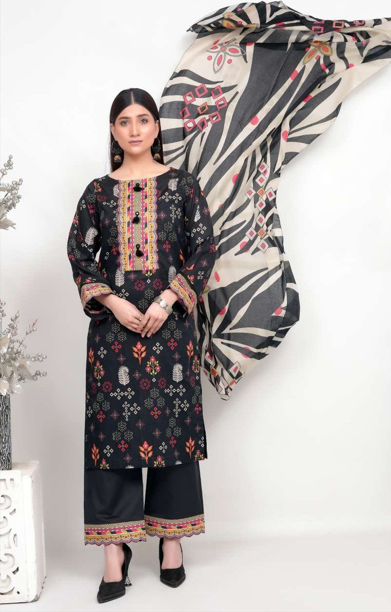 Bronze by Shama - 3PC Printed Lawn Suit - Eid 2025 Collection