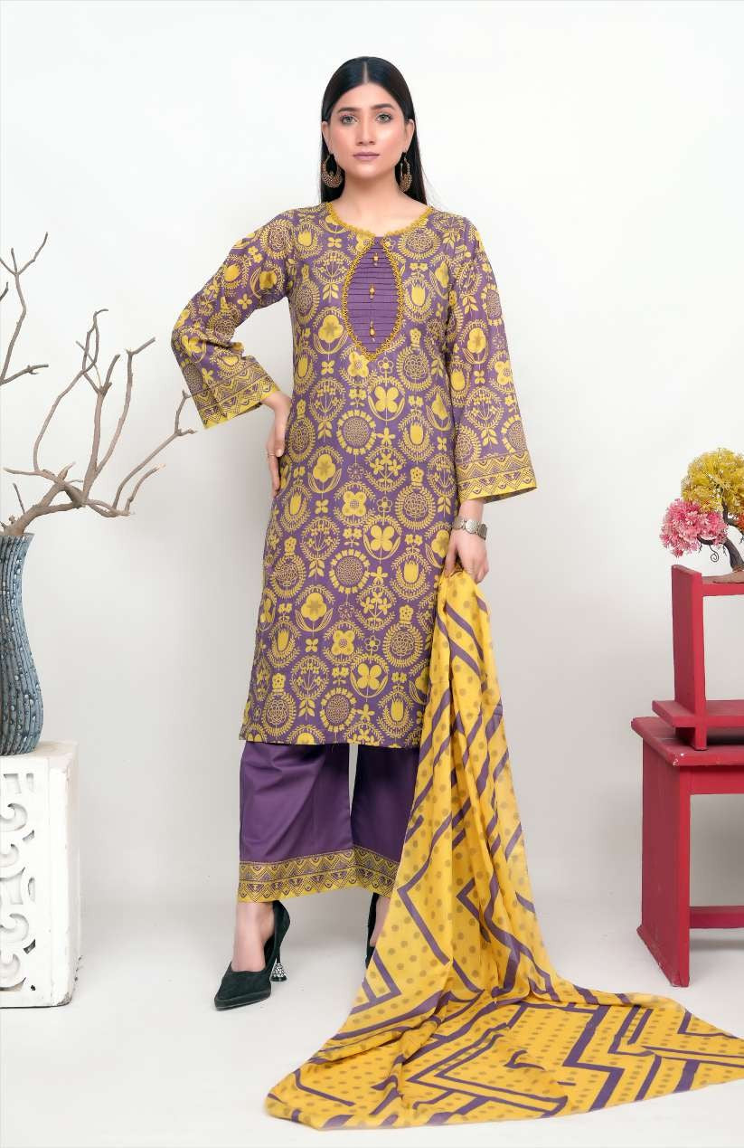 Bronze by Shama - 3PC Printed Lawn Suit - Eid 2025 Collection