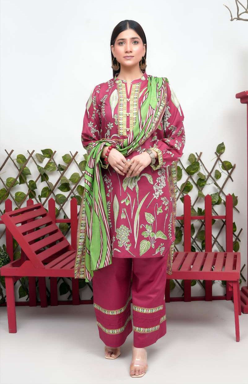 Bronze by Shama - 3PC Printed Lawn Suit - Eid 2025 Collection