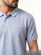 Sky Textured Cotton Polo