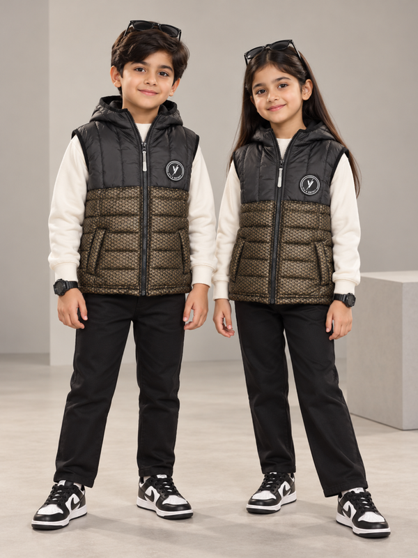 Sleeveless Hooded Puffer For Boys & Girls VJ69-A