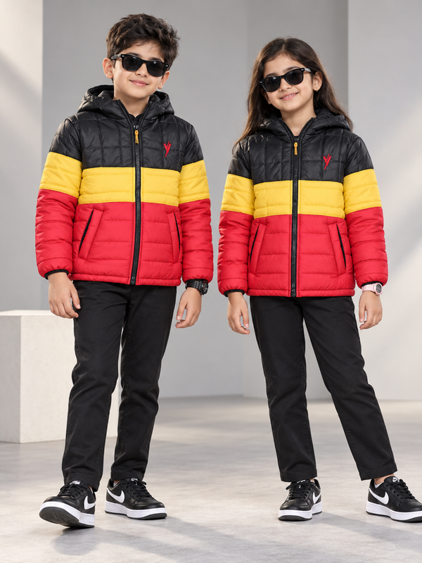 Full Sleeves Hooded Puffer Jacket Boys & Girls VJ25-A