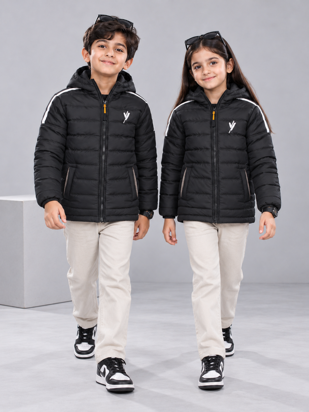 Full Sleeves Hooded Puffer Jacket Boys & Girls  VJ27-A