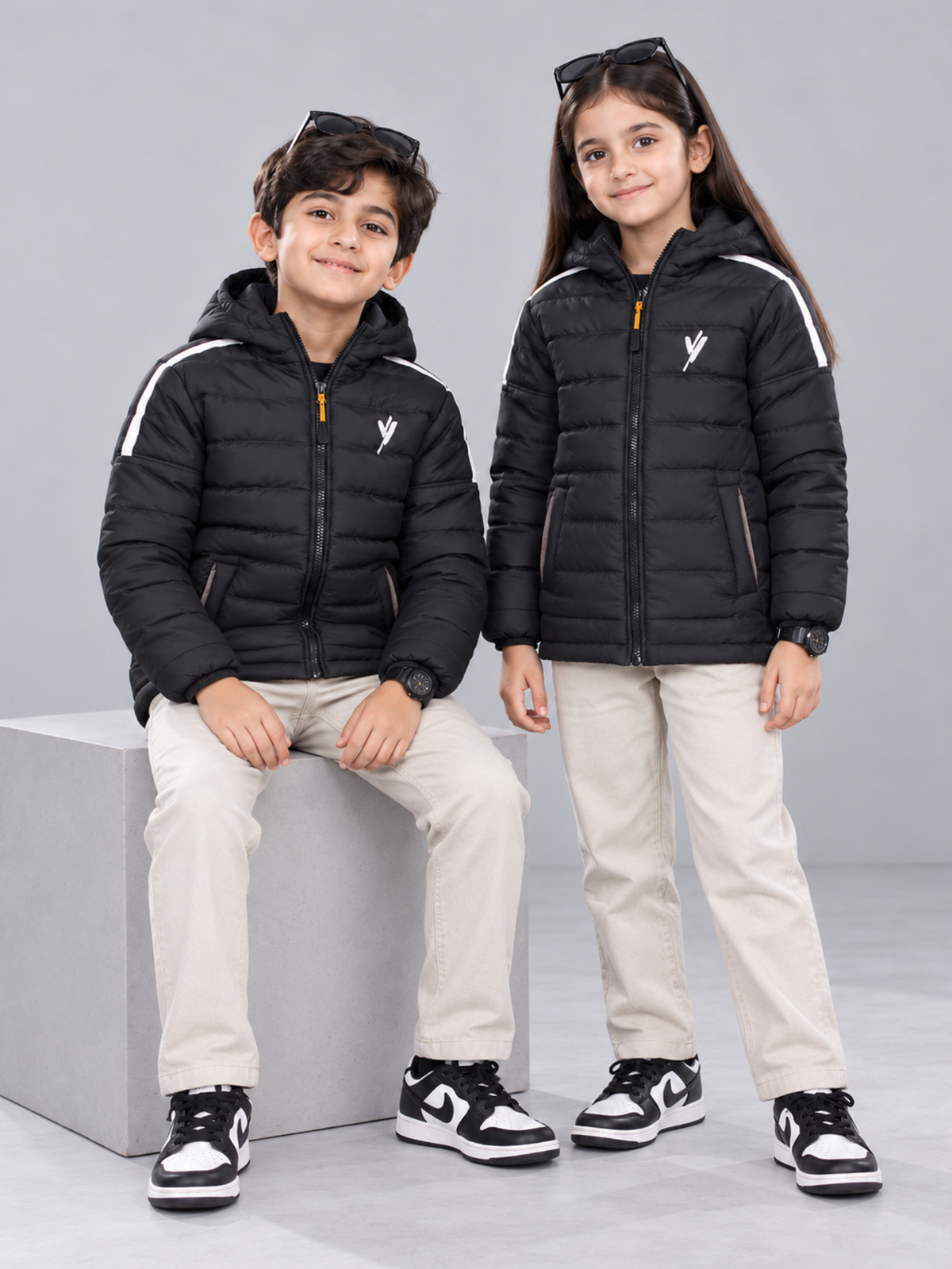 Full Sleeves Hooded Puffer Jacket Boys & Girls  VJ27-A