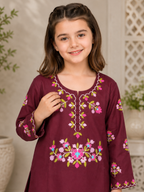 Embroidered Girls Summer 2Pcs Suit VG223-B