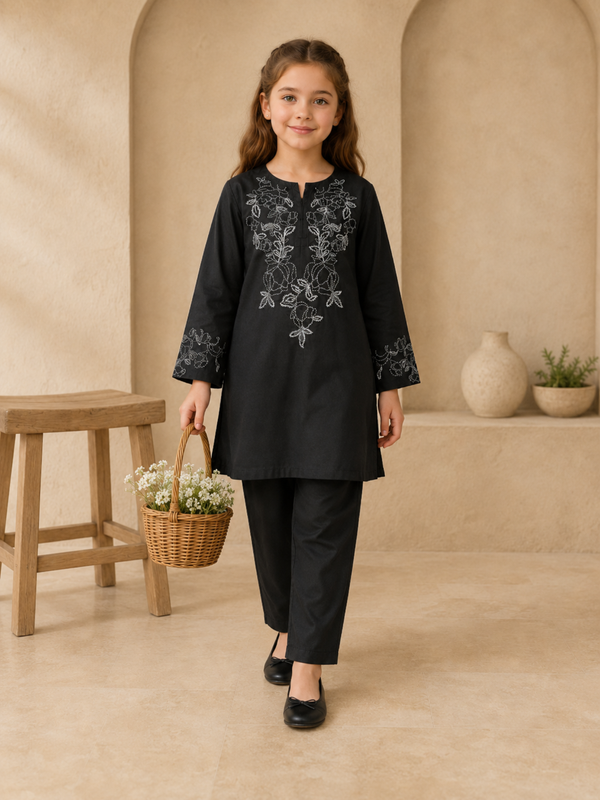Embroidered Girls Summer 2Pcs Suit VG227-B