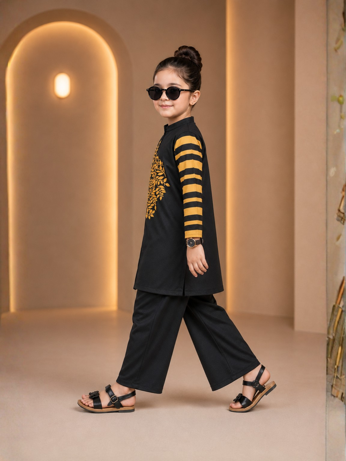 Girls Winter 2Pcs Printed Suit VG231-B