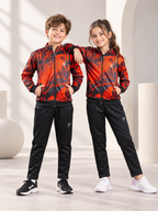 Mock Neck Tracksuit For Boys & Girls, Fleece #VWT35-A