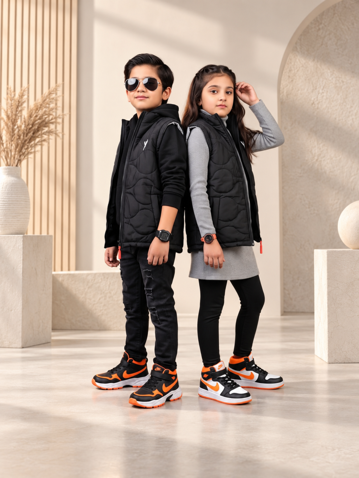 Sleeveless Hooded Gilet For Boys & Girls VJ92-A