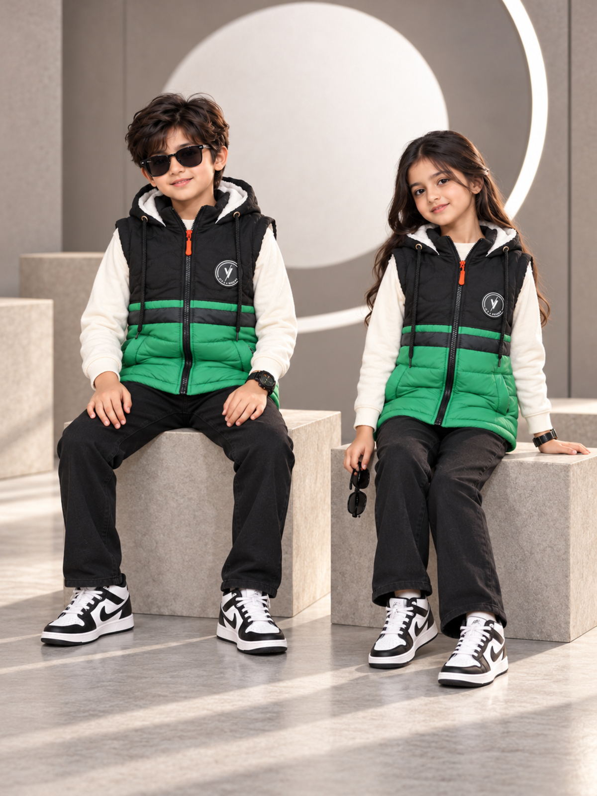 Sleeveless Hooded Gilet For Boys & Girls VJ96-A