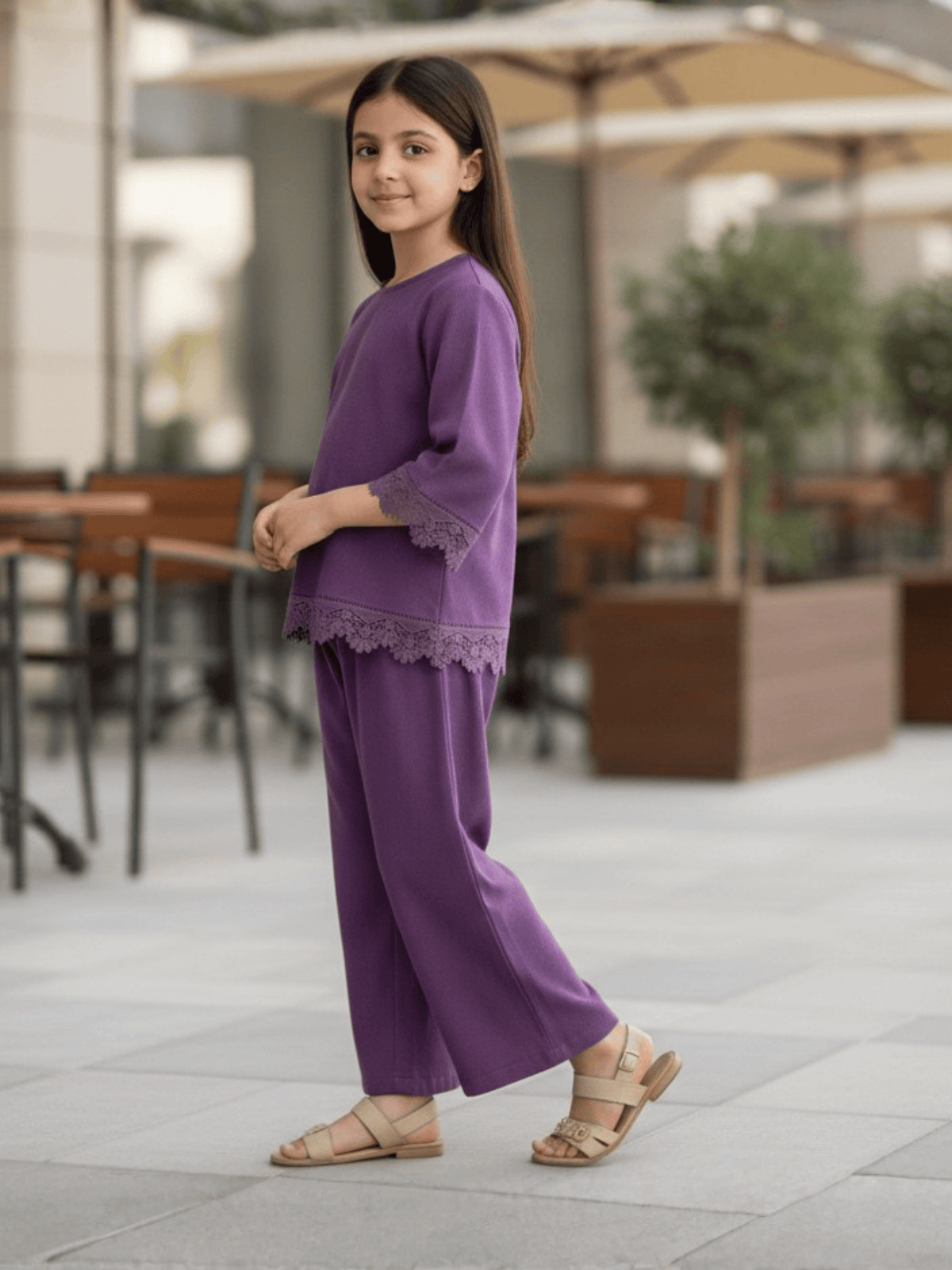 Girls Winter 2Pcs Printed Suit VG196-B