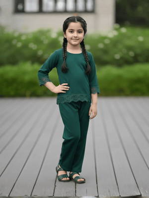 Girls Winter 2Pcs Printed Suit VG196-A